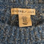 Sincerely Jules Textured Crew Neck Sweater Blue Women Size XS EUC Photo 1