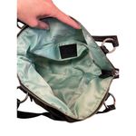 Coach  Camelia Black Distressed Leather Shoulder Bag, Silver Hardware Teal Lining Photo 11