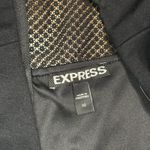 EXPRESS  Black Cocktail Dress Size 10‎ V Neck Cap Sleeve Ruffle Back Zipper Midi Photo 3