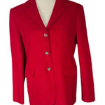 L.L.Bean Cashmere and Wool Red Button front Blazer. SZ. 10P. Photo 0
