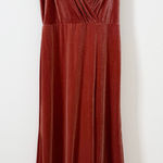 Jenny Yoo  Collection Rust Orange V Neck Velvet Bridesmaid Dress US 14 Photo 0