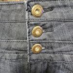 Blue Asphalt dark wash high rise triple button denim shorts Photo 4