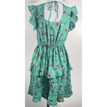 BOG Lottie & Holly Green Floral Boho Tiered Ruffle Mini Sleeveless Dress NWT XS Photo 5