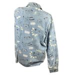 Disney  Parks Jean Jacket Adult XL Oversized Blue Denim Critters Pluto Shacket Photo 4
