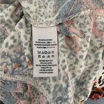 Free People  Hear Me Roar Animal Print Floral Keyhole Short Sleeve Top Medium Photo 3