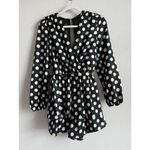 Lulus  Women’s Polka Dots‎ Satin Ruffled Romper Elegant Glam Cocktail Size Small Photo 9