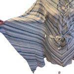 Chaser Women's XS Multicolor Striped Knit Poncho Top Hooded Lace-Up Photo 3