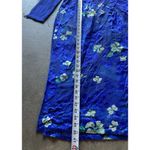 Vintage Cheongsam Long Blue Floral Stone Dress Women’s Sz S Blue Flower Pattern Photo 5