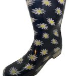 Daisy Floral Rain Boots Size 8 Blue & Yellow Photo 2