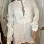 NWOT Rossopuro white linen shirt size Small Photo 0