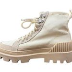 Gianni Bini Women’s High Top Sneakers Boots Sz 7M | Chunky Lug Sole Cream Beige Photo 3