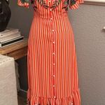 Lulus Roam the Riviera Orange Multi Striped Button-Up Maxi Dress Size XS Photo 3
