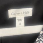 Garnet Hill  100% Silk Bell Flare Sleeve Shift Beige Black Midi Dress size 10 Photo 6