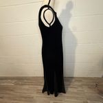 Ronni Nicole  Long Black Velvet Dress with Sheer Panels Photo 2