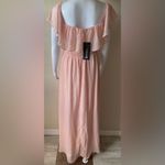 Ever Pretty  | Pink Off Shoulder Ruffle Thigh Slit Bridesmaid Dress | NWT | Small Photo 1