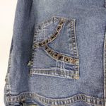 Vintage Y2K American Star Green Crochet Bedazzled Cropped Blue Jeans Size Large Photo 7