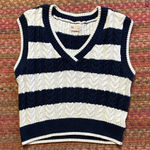 NAVY V NECK KNIT SWEATER VEST White Size L Photo 0