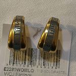 Christian Dior DIOR CODE EARRINGS Gold-Finish Metal and Pastel Blue Lacquer Photo 2