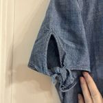 J.Crew Size 0 Denim Chambray Faux Wrap Ruffle Dress Tie Bow Cap Sleeves Photo 5