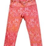Alo Yoga Airbrush Orange Geometric Print Capri Leggings Size Medium Photo 0