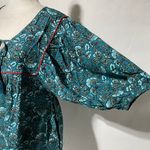 Band Of The Free New Floral Print Tassel Tie Babydoll Mini Dress Teal Size Small Photo 10