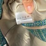 Akris  Silk Tweed Evening Jacket in Teal Blue Green Size Large or 10 Photo 10