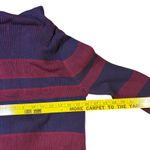 Just Fab Women's XL Striped Turtleneck Sweater Dress Burgundy Navy Long Sleeve Photo 7