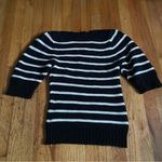 Rebecca Taylor La Vie Black Nad White Striped Pullover Sweater Size Small Photo 5
