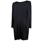 MM.LaFleur  Black Long Sleeve Draped Sheath Dress Photo 2