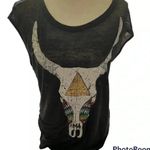 Chaser Womens cow skull Boho Tribal Aztec Graphic Print Skull Tank Top … Photo 3