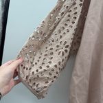 A New Day  Taupe‎ Eyelet Sleeve Sweatshirt Women’s Size XL Pullover Casual Photo 1