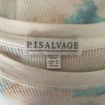 PJ Salvage sz S tye die water color waffle knit sweater White Photo 8