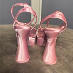 ALDO Barbie x Collection Pink Satin Platform Heart Sandal Block Heel 7.5 Photo 7