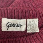 Vintage Genesis Sweater Vest S Cable Knit Sleeveless Burgundy Wine Red Photo 12