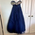 Tiffany Designs ‎ Navy Prom Dress Off Shoulder Size 8 Photo 5