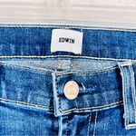 Edwin Bree Midrise Straight Raw Hem Deja Blue Wash Jeans Size 28 Photo 9