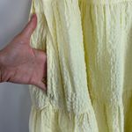 Abercrombie & Fitch  Seersucker Trapeze Tiered Mini Dress in Light Yellow Size‎ S Photo 5