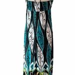 Heart soul Halter Maxi Dress Paisley Green Brown Wood Beads Neck Large EUC Photo 5