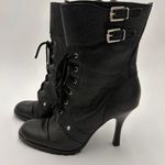 Esprit  Black Women's High Heel Leather Booties Size 8.5 Photo 4