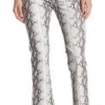 Wild Honey  Vegan Snakeskin Pants Size Small Black‎ and Gray Front Zip Cropped Photo 0