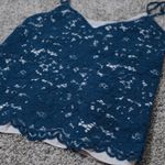 Babaton Aritzia Lace Overlay Camisole Top Teal Floral Scalloped Trim Women's XS Photo 9