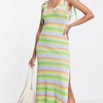 Topshop  stripe pointelle midi dress in multi Photo 10