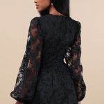 Lulus  “Gorgeous Outcome Black Mesh 3D Applique Long Sleeve Mini Dress” Photo 2