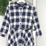 ANGL ANGEL Plaid Midi Dress Shirtwaist 3/4 Sleeve Belted‎ Small Photo 2