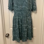 Nine West Teal  Patterned Short Sleeve Dress Photo 4