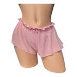 Rachel Roy  women’s extra large sheer pink sleep shorts ruffle elastic waistband Photo 2