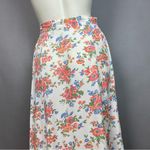 Gap Vintage 90s Skirt Floral Midi Rayon White Cottagecore Buttons Women Size 2 Photo 5