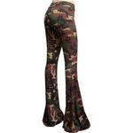 Shop My Trend Camo Camouflage High Rise Flare Bell Bottom Stretch Legging Pant S Green Photo 3