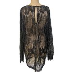 Alice McCALL  size 8 Mini Dress Black & Gold Sheer Lace Oh Darling Long Sleeve Photo 3