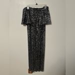 Bebe  Black Sequin Strapless Jumpsuit | NYE Party Glam | Size Medium Photo 3